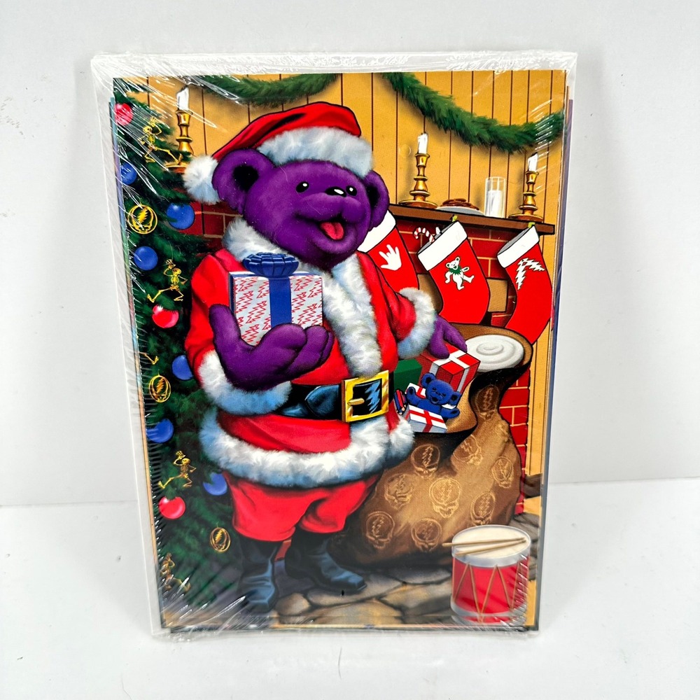 Vintage Liquid Blue Grateful Dead Christmas Cards 8ct Holiday Dancing Bear NEW